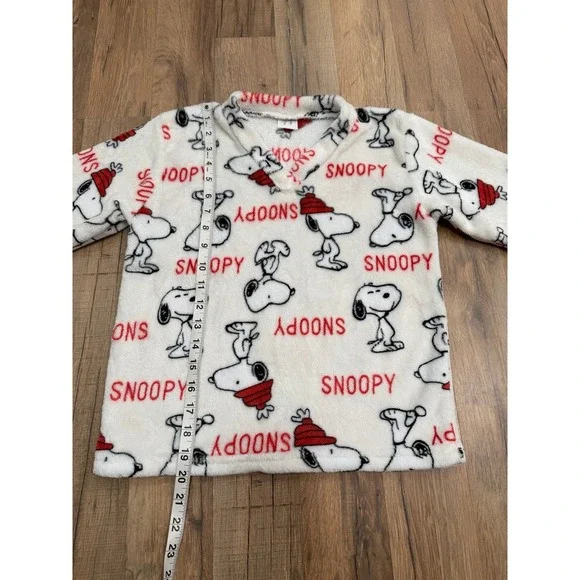 Kids‎ Snoopy Fleece Pajama Set Youth Large 10–12 Plush Sleepwear Peanuts - Picture 8 of 9